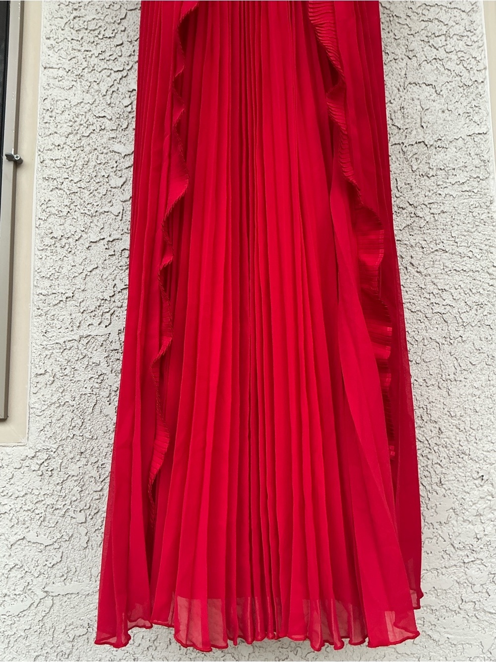 NWT Lulu’s Never a Dull Moment Bright Red Tie-Strap Pleated Midi Dress XS & M - Picture 8 of 11
